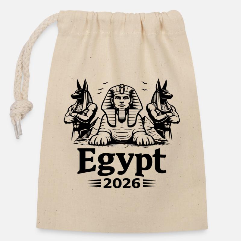 Sphinx Anubis Egypt 2026 Mysticism - Closable cotton gift bag (14x20cm) - nature