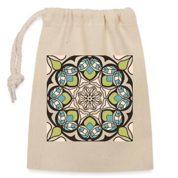 Mandala du printemps - Sac cadeau en coton avec cordon (14 x 20 cm) - nature - Devant