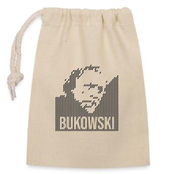 Charles Bukowski Porträtdesign - Verschließbarer Geschenkbeutel aus Baumwolle (14x20cm) - Natur - Vorne