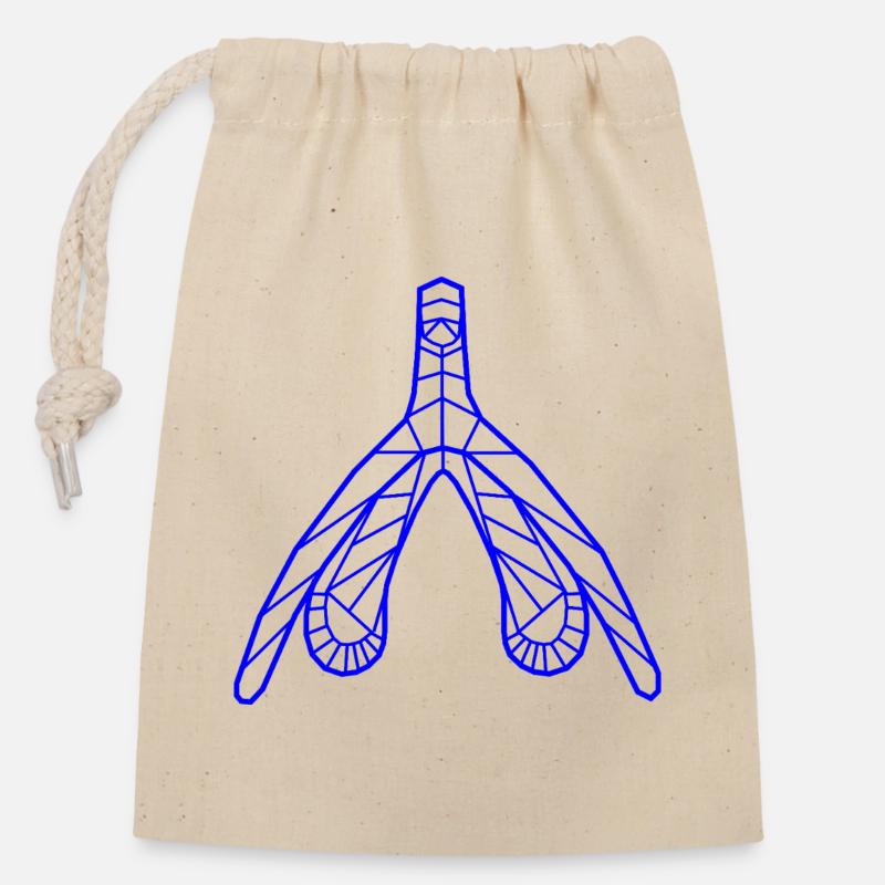 Klitoris_marine - Sac cadeau en coton avec cordon (14 x 20 cm) - nature