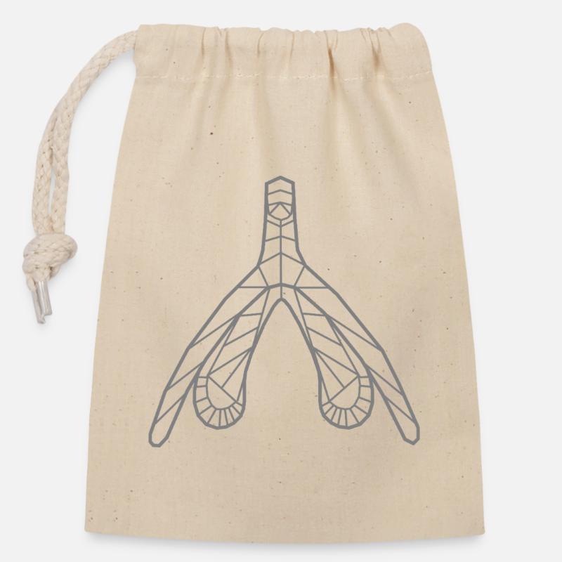 Klitoris_grau - Sac cadeau en coton avec cordon (14 x 20 cm) - nature