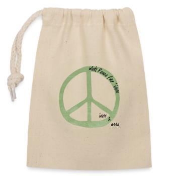 meh Peace - Verschließbarer Geschenkbeutel aus Baumwolle (14x20cm) - Natur - Vorne