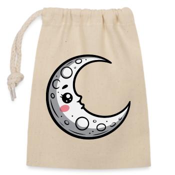 Mond - Verschließbarer Geschenkbeutel aus Baumwolle (14x20cm) - Natur - Vorne