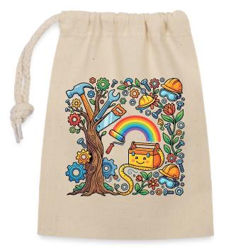 Colorful Workshop Renovate Wonderland Kids Motif - Closable cotton gift bag (14x20cm) - nature - Front