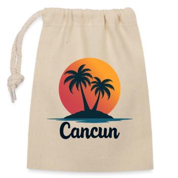 Souvenir de Noël des palmiers rétro de Cancun - Sac cadeau en coton avec cordon (14 x 20 cm) - nature - Devant
