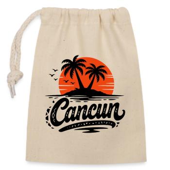 Souvenir de Noël des palmiers rétro de Cancun - Sac cadeau en coton avec cordon (14 x 20 cm) - nature - Devant