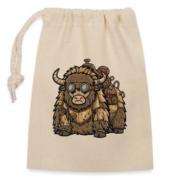 Steampunk Transport Yak Armor and Luggage - Closable cotton gift bag (14x20cm) - nature - Front