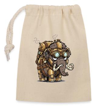 Mammoth Steampunk Armored Steam Boiler - Closable cotton gift bag (14x20cm) - nature - Front