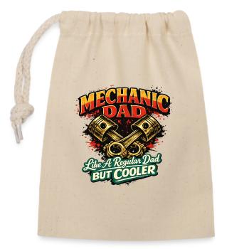 Mechanic Dad: Cooler Schrauber-Leben - Verschließbarer Geschenkbeutel aus Baumwolle (14x20cm) - Natur - Vorne