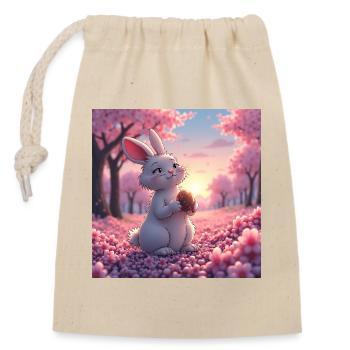 Manga drawing of a cute rabbit - Closable cotton gift bag (14x20cm) - nature - Front