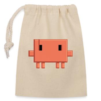 Claude Code Pixel AI Mascot Dev Sticker - Sac cadeau en coton avec cordon (14 x 20 cm) - nature - Devant
