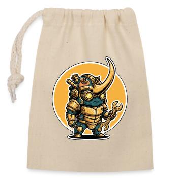 Scarabée Rhinocéros Steampunk Ingénieur Clé - Sac cadeau en coton avec cordon (14 x 20 cm) - nature - Devant