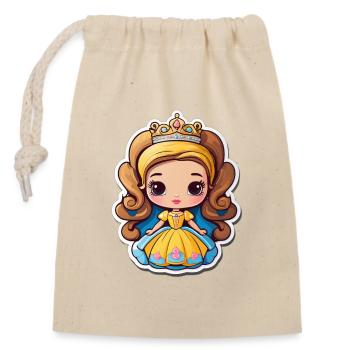 Golden Princess Cartoon Jewelry - Closable cotton gift bag (14x20cm) - nature - Front