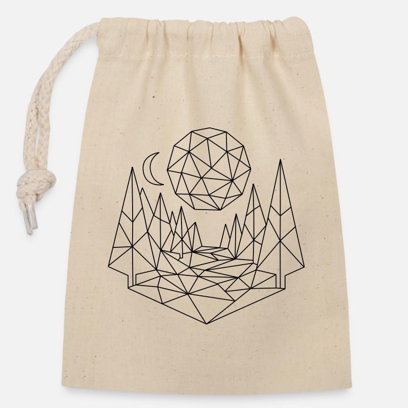 Landscape Polygon - Closable cotton gift bag (14x20cm) - nature
