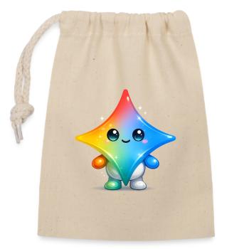 Cute Gemini Star Mascot Sticker - Closable cotton gift bag (14x20cm) - nature - Front