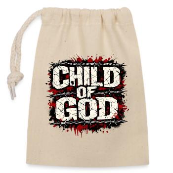 Enfant de Dieu, Jésus t’aime - Sac cadeau en coton avec cordon (14 x 20 cm) - nature - Devant