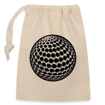 Golf ball - Closable cotton gift bag (14x20cm) - nature - Front