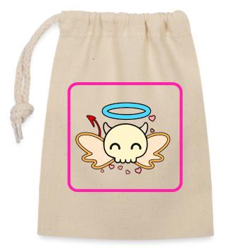 Skull Angel - Closable cotton gift bag (14x20cm) - nature - Front