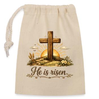 Il est ressuscité - Sac cadeau en coton avec cordon (14 x 20 cm) - nature - Devant
