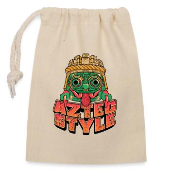 Aztec Style - Closable cotton gift bag (14x20cm) - nature - Front