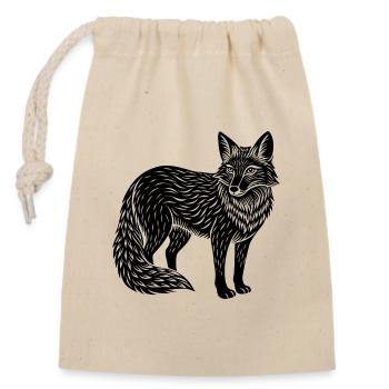 Fuchs - Verschließbarer Geschenkbeutel aus Baumwolle (14x20cm) - Natur - Vorne