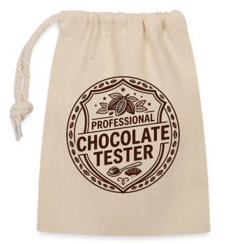 Chocolate Bar Chocolate Bar Baking - Closable cotton gift bag (14x20cm) - nature - Front