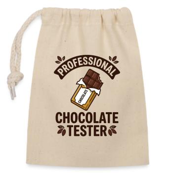 Chocolate Bar Chocolate Bar Baking - Closable cotton gift bag (14x20cm) - nature - Front
