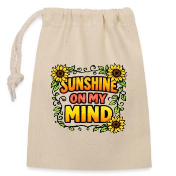 Sunshine on My Mind - Sac cadeau en coton avec cordon (14 x 20 cm) - nature - Devant