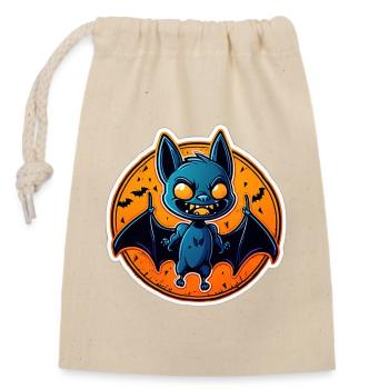 Blue Bat Halloween - Verschließbarer Geschenkbeutel aus Baumwolle (14x20cm) - Natur - Vorne