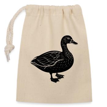 Duck - Closable cotton gift bag (14x20cm) - nature - Front