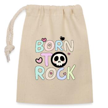 Born To Rock Rainbow - Closable cotton gift bag (14x20cm) - nature - Front