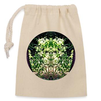 Face de feuille Mandala de la nature - Sac cadeau en coton avec cordon (14 x 20 cm) - nature - Devant