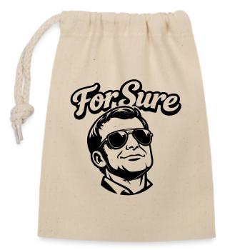 For Sure Macron - Male President - Closable cotton gift bag (14x20cm) - nature - Front