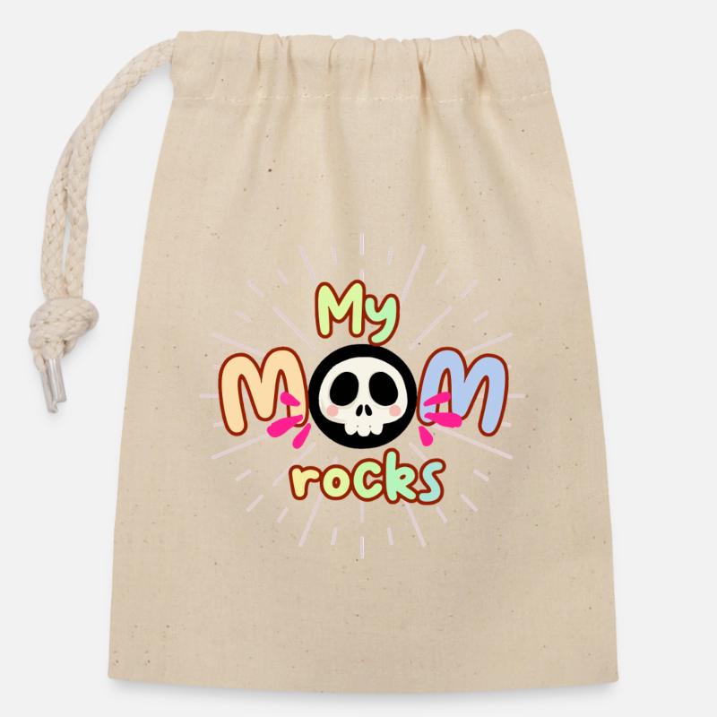 Mom Rocks Vektor - Verschließbarer Geschenkbeutel aus Baumwolle (14x20cm) - Natur