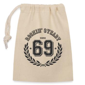 Vintage 69 Rockin' Steady since 69 - Verschließbarer Geschenkbeutel aus Baumwolle (14x20cm) - Natur - Vorne