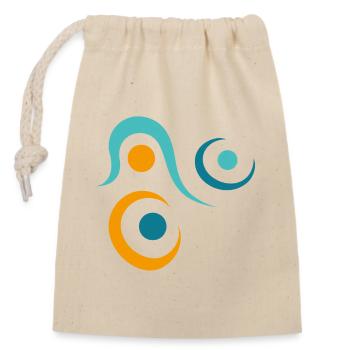 Yoga design_10 - Sac cadeau en coton avec cordon (14 x 20 cm) - nature - Devant