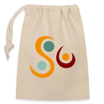 Yoga design_5 - Sac cadeau en coton avec cordon (14 x 20 cm) - nature - Devant