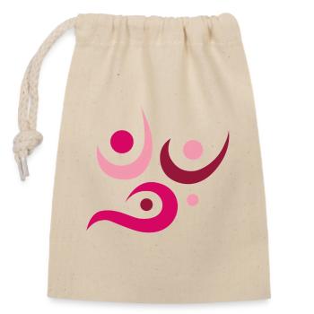 Yoga design_7 - Sac cadeau en coton avec cordon (14 x 20 cm) - nature - Devant