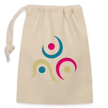 Yoga design_9 - Sac cadeau en coton avec cordon (14 x 20 cm) - nature - Devant