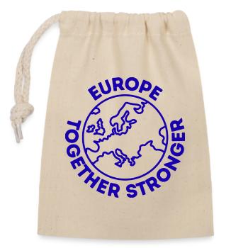 Europe Together Stronger - Closable cotton gift bag (14x20cm) - nature - Front