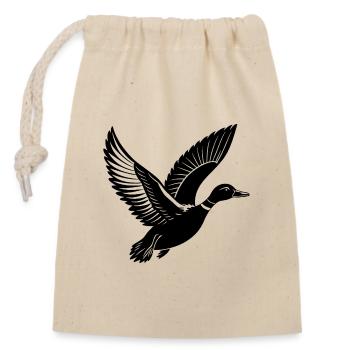 Flying Mallard Duck - Closable cotton gift bag (14x20cm) - nature - Front