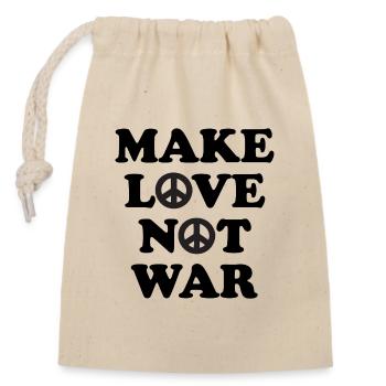Make Love not War - Verschließbarer Geschenkbeutel aus Baumwolle (14x20cm) - Natur - Vorne