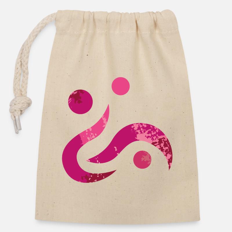 Yoga design_38 - Closable cotton gift bag (14x20cm) - nature