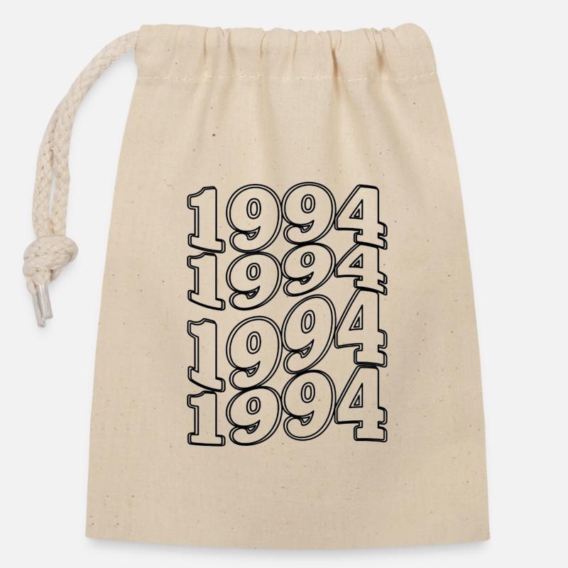 Limitierte Ausgabe 1994 – Retro-Jubiläumsgeschenk - Verschließbarer Geschenkbeutel aus Baumwolle (14x20cm) - Natur