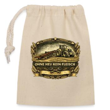 Ohne Heu Kein Fleisch Vintage Emblem - Verschließbarer Geschenkbeutel aus Baumwolle (14x20cm) - Natur - Vorne