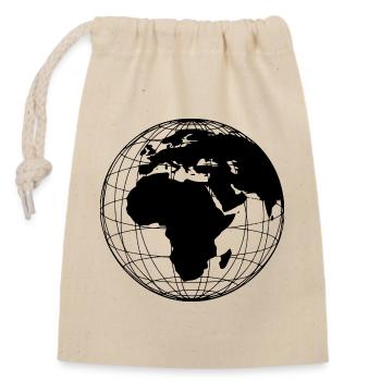 Globe Earth Modern Minimaliste - Noir - Sac cadeau en coton avec cordon (14 x 20 cm) - nature - Devant