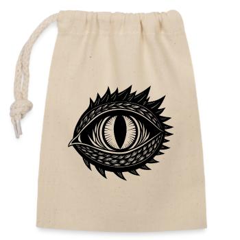 Œil de dragon - Sac cadeau en coton avec cordon (14 x 20 cm) - nature - Devant