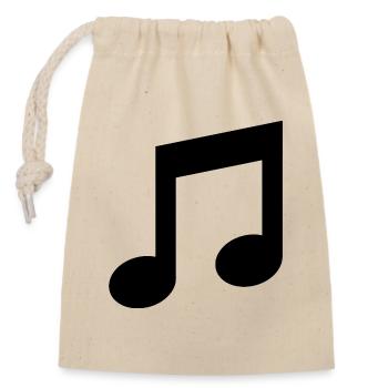 t-shirt de musique - Sac cadeau en coton avec cordon (14 x 20 cm) - nature - Devant