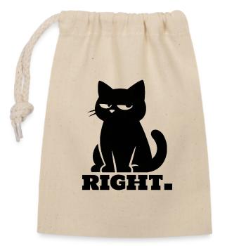 Chat noir sarcastique - Sac cadeau en coton avec cordon (14 x 20 cm) - nature - Devant