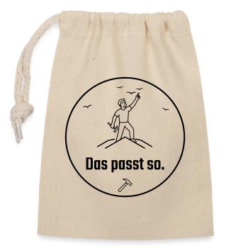 Dachdecker das passt so Stolz - Verschließbarer Geschenkbeutel aus Baumwolle (14x20cm) - Natur - Vorne